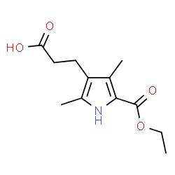 ChemSpider 2D Image | 3-[5-(Ethoxycarbonyl)-2,4-dimethyl-1H-pyrrol-3-yl]propanoic acid | C12H17NO4