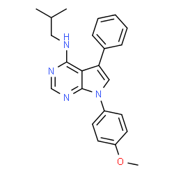 ChemSpider 2D Image | N-Isobutyl-7-(4-methoxyphenyl)-5-phenyl-7H-pyrrolo[2,3-d]pyrimidin-4-amine | C23H24N4O