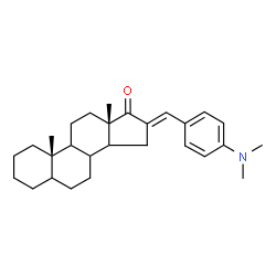 ChemSpider 2D Image | (8xi,9xi,14xi,16E)-16-[4-(Dimethylamino)benzylidene]androstan-17-one | C28H39NO
