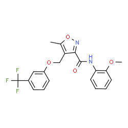 ChemSpider 2D Image | N-(2-Methoxyphenyl)-5-methyl-4-{[3-(trifluoromethyl)phenoxy]methyl}-1,2-oxazole-3-carboxamide | C20H17F3N2O4