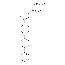 ChemSpider 2D Image | 2-(4-Methylphenoxy)-1-[4-(4-phenylcyclohexyl)-1-piperazinyl]ethanone | C25H32N2O2