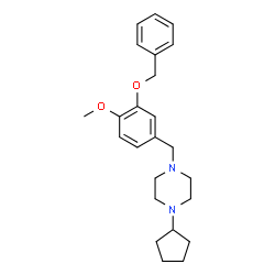 ChemSpider 2D Image | 1-[3-(Benzyloxy)-4-methoxybenzyl]-4-cyclopentylpiperazine | C24H32N2O2
