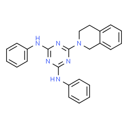 ChemSpider 2D Image | 6-(3,4-Dihydro-2(1H)-isoquinolinyl)-N,N'-diphenyl-1,3,5-triazine-2,4-diamine | C24H22N6