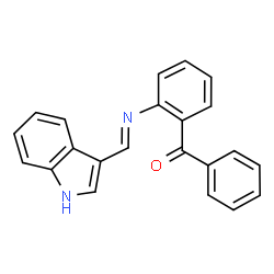 ChemSpider 2D Image | {2-[(E)-(1H-Indol-3-ylmethylene)amino]phenyl}(phenyl)methanone | C22H16N2O