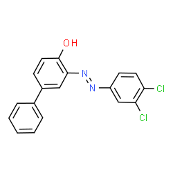 ChemSpider 2D Image | 3-[(E)-(3,4-Dichlorophenyl)diazenyl]-4-biphenylol | C18H12Cl2N2O