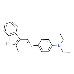 ChemSpider 2D Image | N,N-Diethyl-4-{(E)-[(2-methyl-1H-indol-3-yl)methylene]amino}aniline | C20H23N3