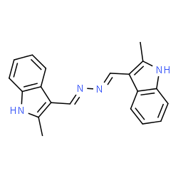 ChemSpider 2D Image | 3,3'-[(1E,2E)-1,2-Hydrazinediylidenedi(E)methylylidene]bis(2-methyl-1H-indole) | C20H18N4