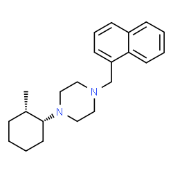 ChemSpider 2D Image | 1-[(1R,2S)-2-Methylcyclohexyl]-4-(1-naphthylmethyl)piperazine | C22H30N2