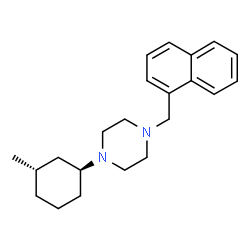 ChemSpider 2D Image | 1-[(1S,3S)-3-Methylcyclohexyl]-4-(1-naphthylmethyl)piperazine | C22H30N2