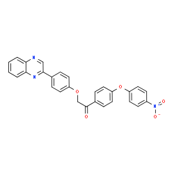 ChemSpider 2D Image | 1-[4-(4-Nitrophenoxy)phenyl]-2-[4-(2-quinoxalinyl)phenoxy]ethanone | C28H19N3O5