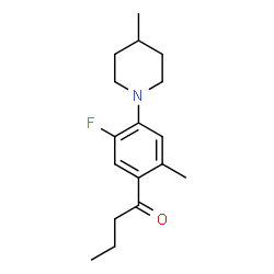 ChemSpider 2D Image | 1-[5-Fluoro-2-methyl-4-(4-methyl-1-piperidinyl)phenyl]-1-butanone | C17H24FNO