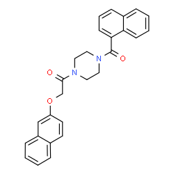 ChemSpider 2D Image | 1-[4-(1-Naphthoyl)-1-piperazinyl]-2-(2-naphthyloxy)ethanone | C27H24N2O3
