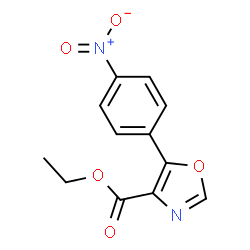 ChemSpider 2D Image | Ethyl 5-(4-nitrophenyl)oxazole-4-carboxylate | C12H10N2O5