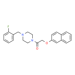 ChemSpider 2D Image | 1-[4-(2-Fluorobenzyl)-1-piperazinyl]-2-(2-naphthyloxy)ethanone | C23H23FN2O2