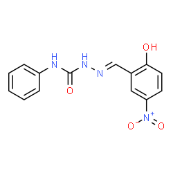 ChemSpider 2D Image | (2E)-2-(2-Hydroxy-5-nitrobenzylidene)-N-phenylhydrazinecarboxamide | C14H12N4O4