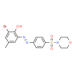 ChemSpider 2D Image | 2-Bromo-4-methyl-6-{(E)-[4-(4-morpholinylsulfonyl)phenyl]diazenyl}phenol | C17H18BrN3O4S