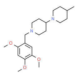 ChemSpider 2D Image | 4-Methyl-1'-(2,4,5-trimethoxybenzyl)-1,4'-bipiperidine | C21H34N2O3