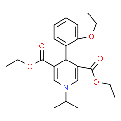 ChemSpider 2D Image | Diethyl 4-(2-ethoxyphenyl)-1-isopropyl-1,4-dihydro-3,5-pyridinedicarboxylate | C22H29NO5