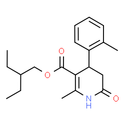 ChemSpider 2D Image | 2-Ethylbutyl 2-methyl-4-(2-methylphenyl)-6-oxo-1,4,5,6-tetrahydro-3-pyridinecarboxylate | C20H27NO3