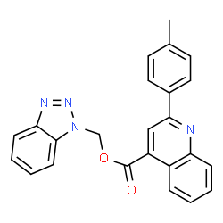 ChemSpider 2D Image | 1H-Benzotriazol-1-ylmethyl 2-(4-methylphenyl)-4-quinolinecarboxylate | C24H18N4O2