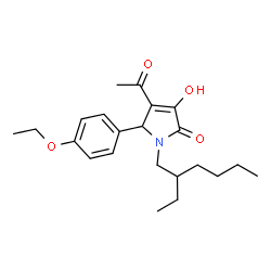 ChemSpider 2D Image | 4-Acetyl-5-(4-ethoxyphenyl)-1-(2-ethylhexyl)-3-hydroxy-1,5-dihydro-2H-pyrrol-2-one | C22H31NO4