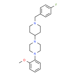 ChemSpider 2D Image | 1-[1-(4-Fluorobenzyl)-4-piperidinyl]-4-(2-methoxyphenyl)piperazine | C23H30FN3O