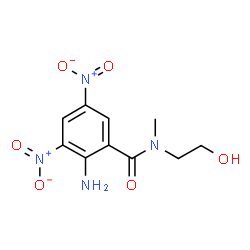 ChemSpider 2D Image | 2-Amino-N-(2-hydroxyethyl)-N-methyl-3,5-dinitrobenzamide | C10H12N4O6