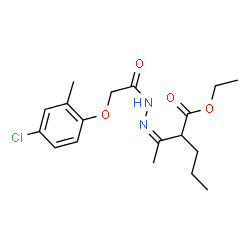 ChemSpider 2D Image | Ethyl 2-{(1Z)-N-[(4-chloro-2-methylphenoxy)acetyl]ethanehydrazonoyl}pentanoate | C18H25ClN2O4