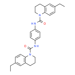 ChemSpider 2D Image | N,N'-1,4-Phenylenebis(6-ethyl-3,4-dihydro-1(2H)-quinolinecarboxamide) | C30H34N4O2