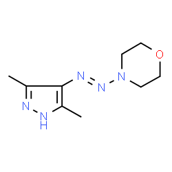 ChemSpider 2D Image | 4-[(E)-(3,5-Dimethyl-1H-pyrazol-4-yl)diazenyl]morpholine | C9H15N5O