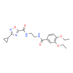 ChemSpider 2D Image | 3-Cyclopropyl-N-{2-[(3,4-diethoxybenzoyl)amino]ethyl}-1,2,4-oxadiazole-5-carboxamide | C19H24N4O5