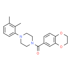 ChemSpider 2D Image | 2,3-Dihydro-1,4-benzodioxin-6-yl[4-(2,3-dimethylphenyl)-1-piperazinyl]methanone | C21H24N2O3