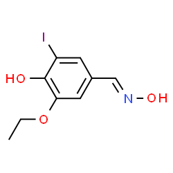 ChemSpider 2D Image | 2-Ethoxy-4-[(E)-(hydroxyimino)methyl]-6-iodophenol | C9H10INO3