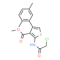 ChemSpider 2D Image | methyl 2-(2-chloroacetamido)-4-(2,5-dimethylphenyl)thiophene-3-carboxylate | C16H16ClNO3S