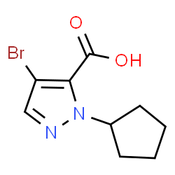 ChemSpider 2D Image | 4-BROMO-2-CYCLOPENTYLPYRAZOLE-3-CARBOXYLIC ACID | C9H11BrN2O2