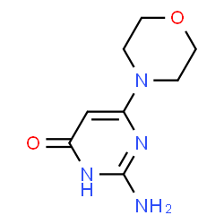 ChemSpider 2D Image | 2-Amino-6-(4-morpholinyl)-4(1H)-pyrimidinone | C8H12N4O2
