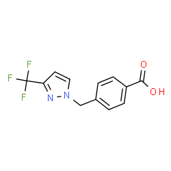 ChemSpider 2D Image | 4-{[3-(TRIFLUOROMETHYL)PYRAZOL-1-YL]METHYL}BENZOIC ACID | C12H9F3N2O2