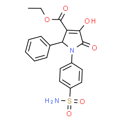 ChemSpider 2D Image | Ethyl 4-hydroxy-5-oxo-2-phenyl-1-(4-sulfamoylphenyl)-2,5-dihydro-1H-pyrrole-3-carboxylate | C19H18N2O6S