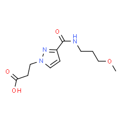 ChemSpider 2D Image | 3-{3-[(3-METHOXYPROPYL)CARBAMOYL]PYRAZOL-1-YL}PROPANOIC ACID | C11H17N3O4