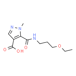 ChemSpider 2D Image | 5-[(3-Ethoxypropyl)carbamoyl]-1-methyl-1H-pyrazole-4-carboxylic acid | C11H17N3O4
