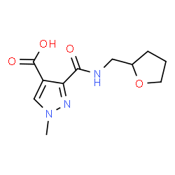 ChemSpider 2D Image | 1-methyl-3-[(oxolan-2-ylmethyl)carbamoyl]pyrazole-4-carboxylic acid | C11H15N3O4