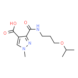 ChemSpider 2D Image | 3-[(3-Isopropoxypropyl)carbamoyl]-1-methyl-1H-pyrazole-4-carboxylic acid | C12H19N3O4