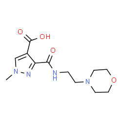 ChemSpider 2D Image | 1-Methyl-3-{[2-(4-morpholinyl)ethyl]carbamoyl}-1H-pyrazole-4-carboxylic acid | C12H18N4O4