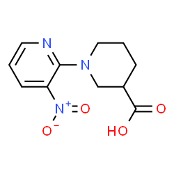 ChemSpider 2D Image | 1-(3-Nitro-2-pyridinyl)-3-piperidinecarboxylic acid | C11H13N3O4