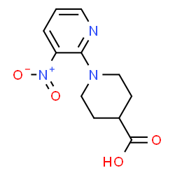 ChemSpider 2D Image | 1-(3-Nitro-2-pyridinyl)-4-piperidinecarboxylic acid | C11H13N3O4