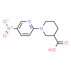 ChemSpider 2D Image | 1-(5-Nitro-2-pyridinyl)-3-piperidinecarboxylic acid | C11H13N3O4
