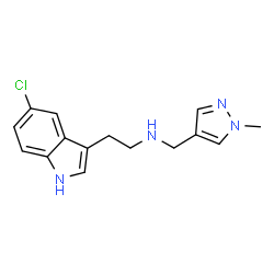 ChemSpider 2D Image | [2-(5-CHLORO-1H-INDOL-3-YL)ETHYL][(1-METHYLPYRAZOL-4-YL)METHYL]AMINE | C15H17ClN4