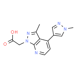 ChemSpider 2D Image | [3-methyl-4-(1-methylpyrazol-4-yl)pyrazolo[3,4-b]pyridin-1-yl]acetic acid | C13H13N5O2