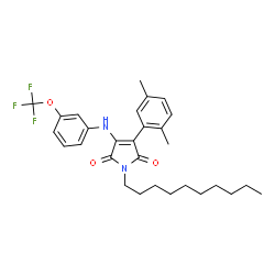 ChemSpider 2D Image | 1-Decyl-3-(2,5-dimethylphenyl)-4-{[3-(trifluoromethoxy)phenyl]amino}-1H-pyrrole-2,5-dione | C29H35F3N2O3