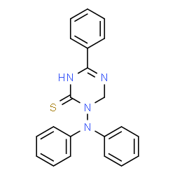 ChemSpider 2D Image | 3-(Diphenylamino)-6-phenyl-3,4-dihydro-1,3,5-triazine-2(1H)-thione | C21H18N4S